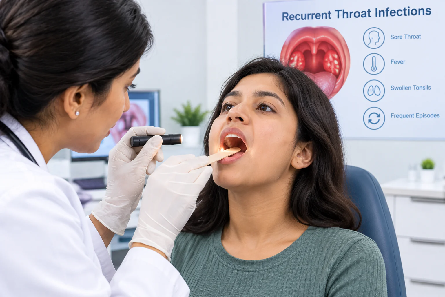 Recurrent throat infections treatment
