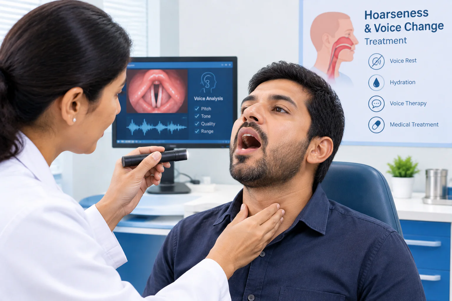 Hoarseness and voice change evaluation