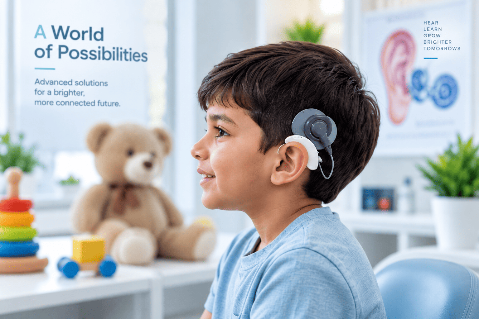 Child with a cochlear implant